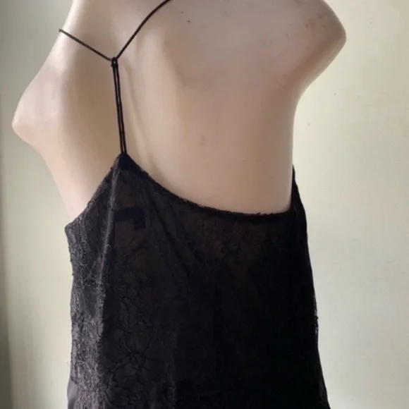 Madewell Silk Lace-Inset Little Black Dress - Picture 6 of 10